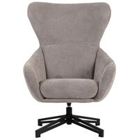 OHRENSESSEL Marconia - drehbar - hellgrau - Hellgrau/Schwarz, Textil/Metall (74/109/80cm) - bene living