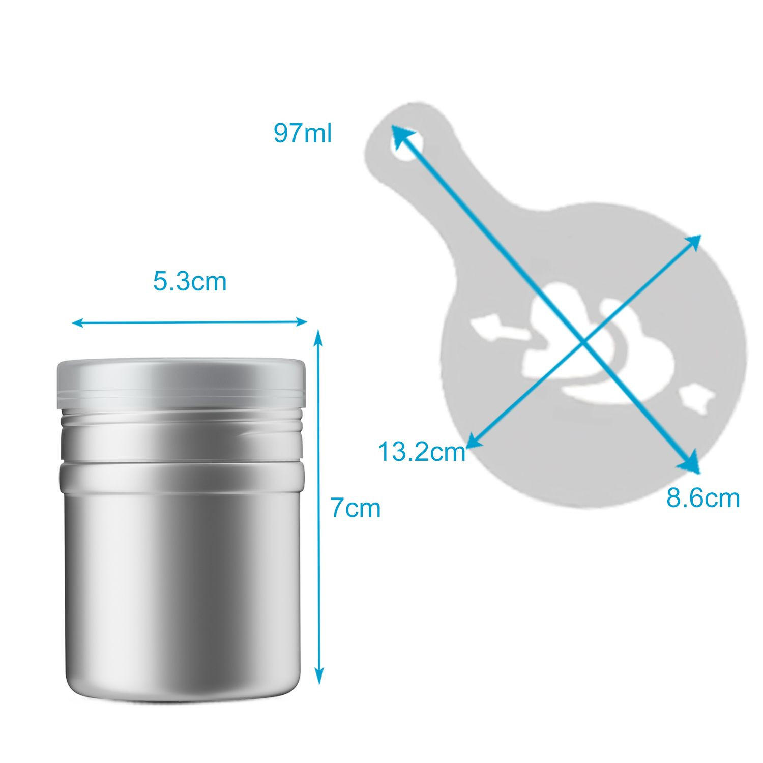 PUDERSTEUER Pulverschüttler Schablonen 18-teiliges Set - Multicolor, Metall (5.3/7/5.3cm) - Intirilife