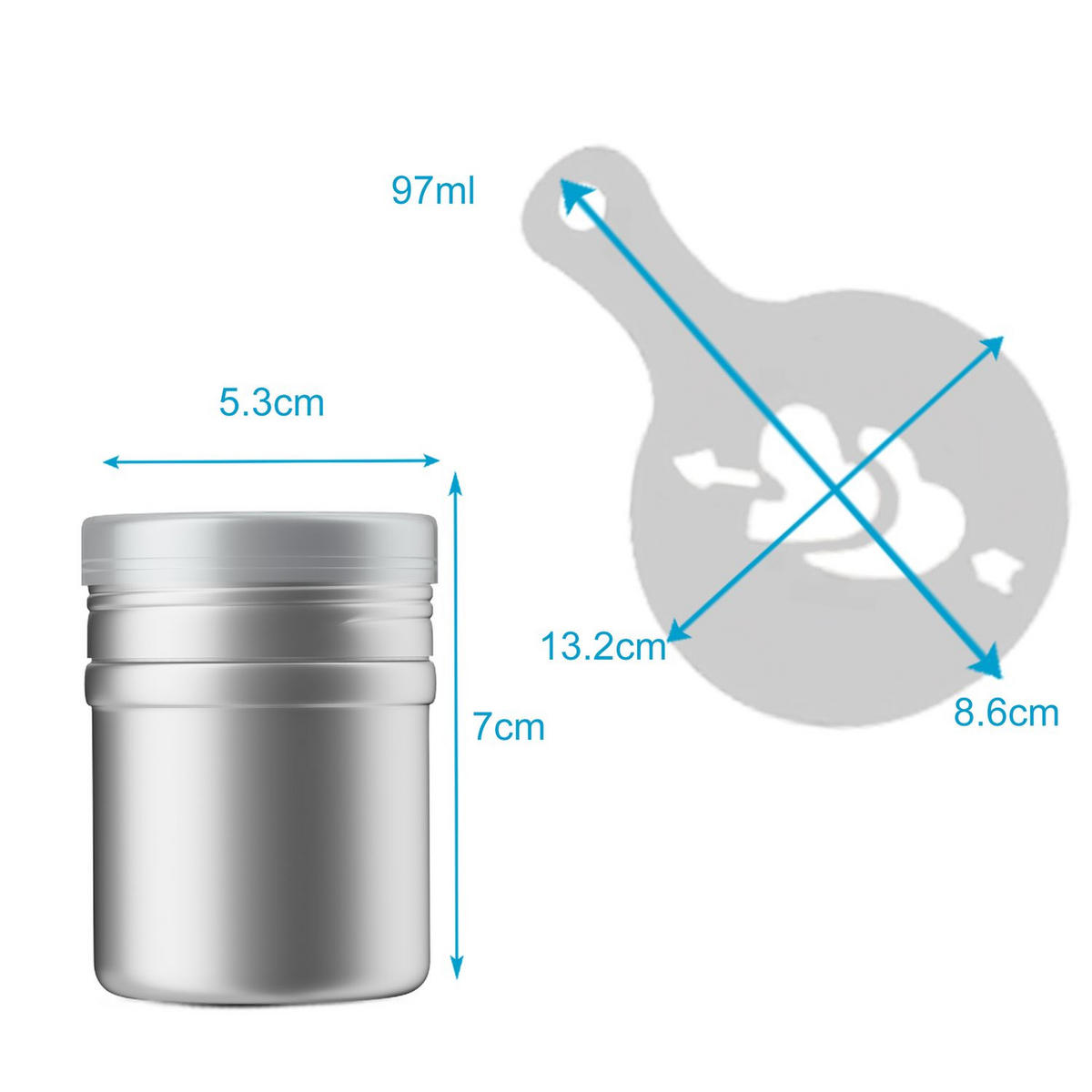 PUDERSTEUER Pulverschüttler Schablonen 18-teiliges Set - Multicolor, Metall (5.3/7/5.3cm) - Intirilife