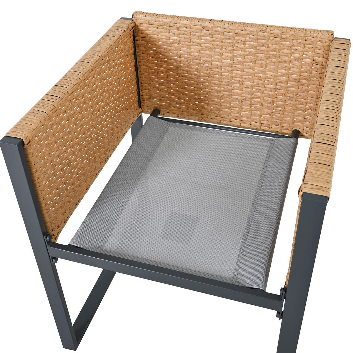 GARTENLOUNGE-SET 6-Personen-Garten-Essgruppe mit Sesseln Rattan abnehmbar und waschbar - Schwarz/Braun, Glas/Textil - STILVORA