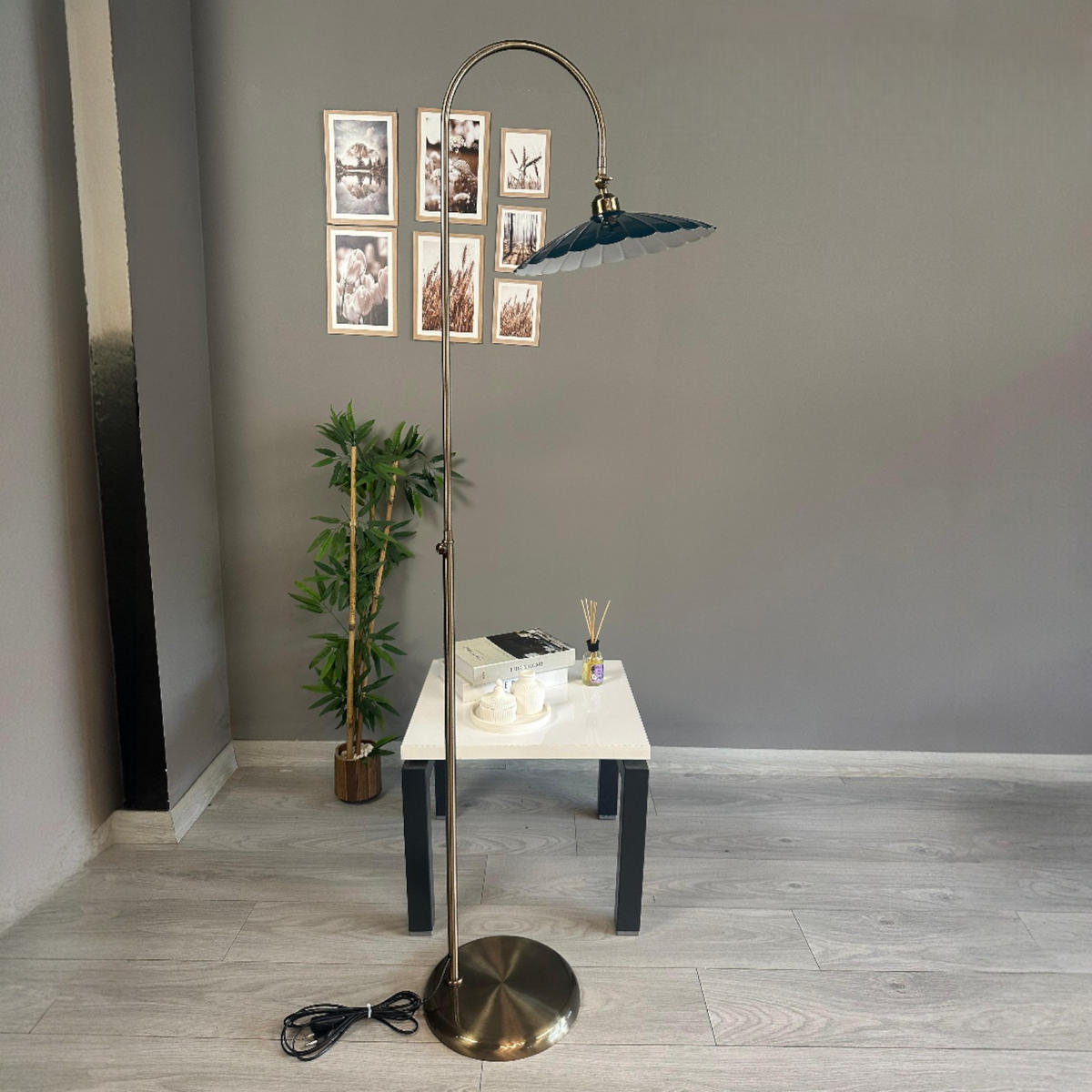 STEHLAMPE Axelor 170 Cm - Salbeigrün, Metall (30/30/170cm) - Bamyum