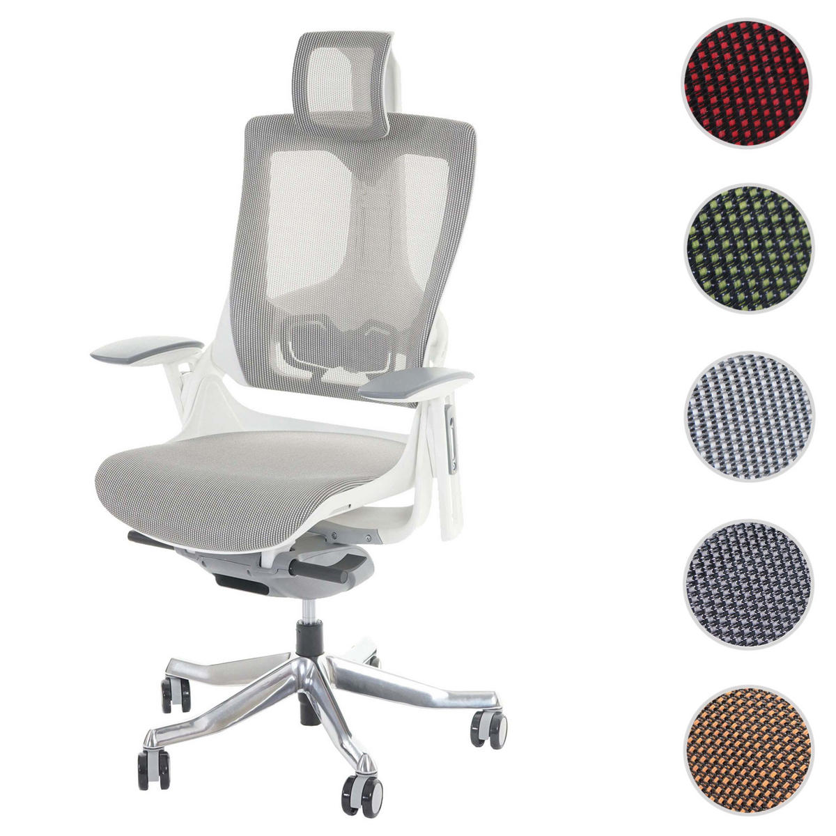 BÜROSTUHL MERRYFAIR Grau - Grau, Textil (75/138/68cm) - MCW