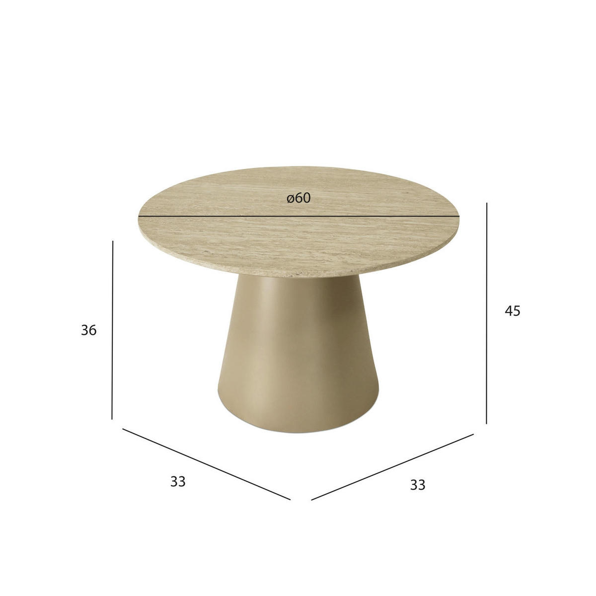 COUCHTISCH rund Beige 60/60/40 cm - Beige, Holzwerkstoff (60/60/40cm) - Furnhouse