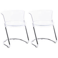 ESSZIMMERSTUHL 2er Set Transparent Oshkosh - Transparent/Silberfarben, Kunststoff (47/63/50cm) - Beliani