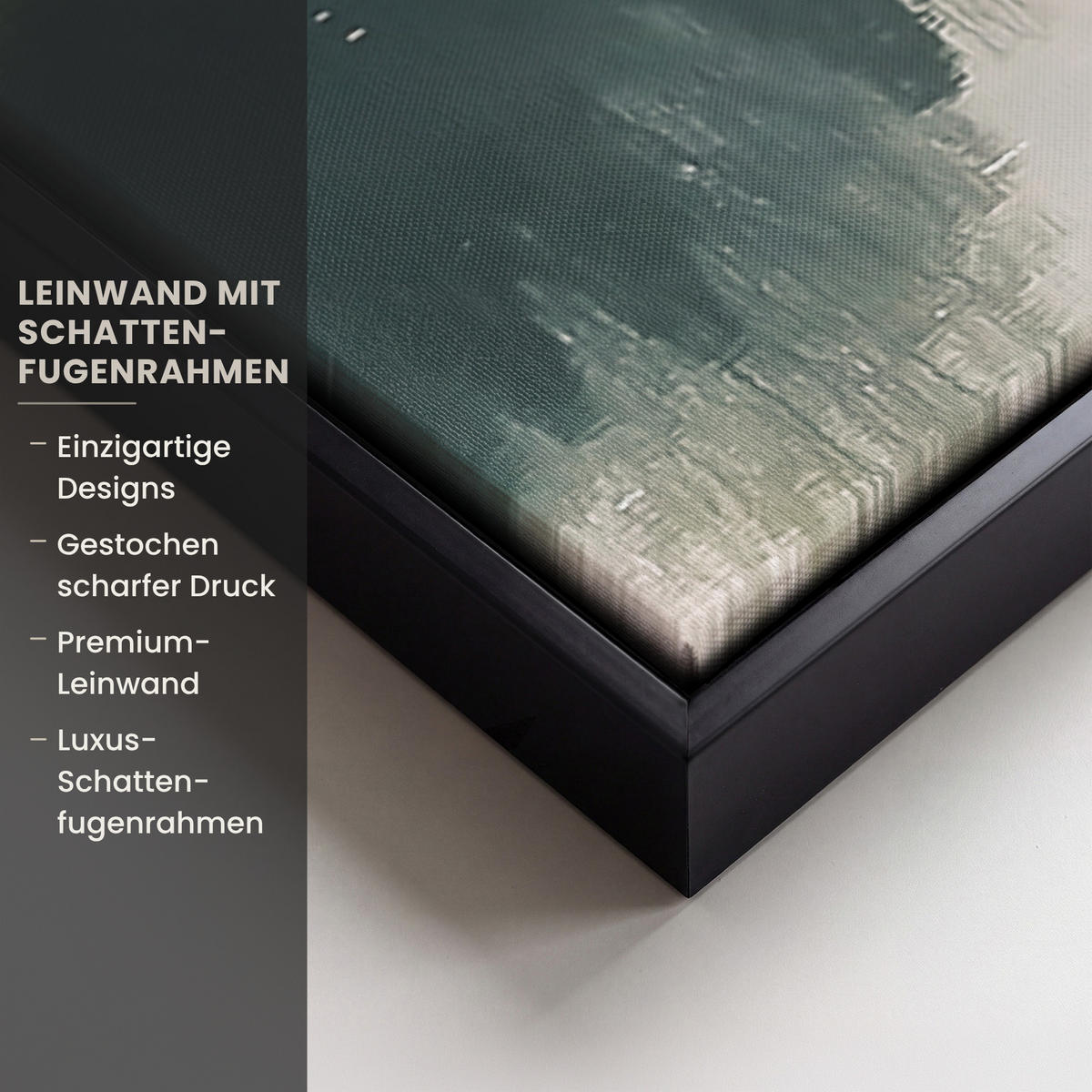 LEINWAND Bilder mit Rahmen - Natur - Bäume - Berge - See - Wasser - 90x90 - Hellgrün, Textil (90/90cm) - MuchoWow