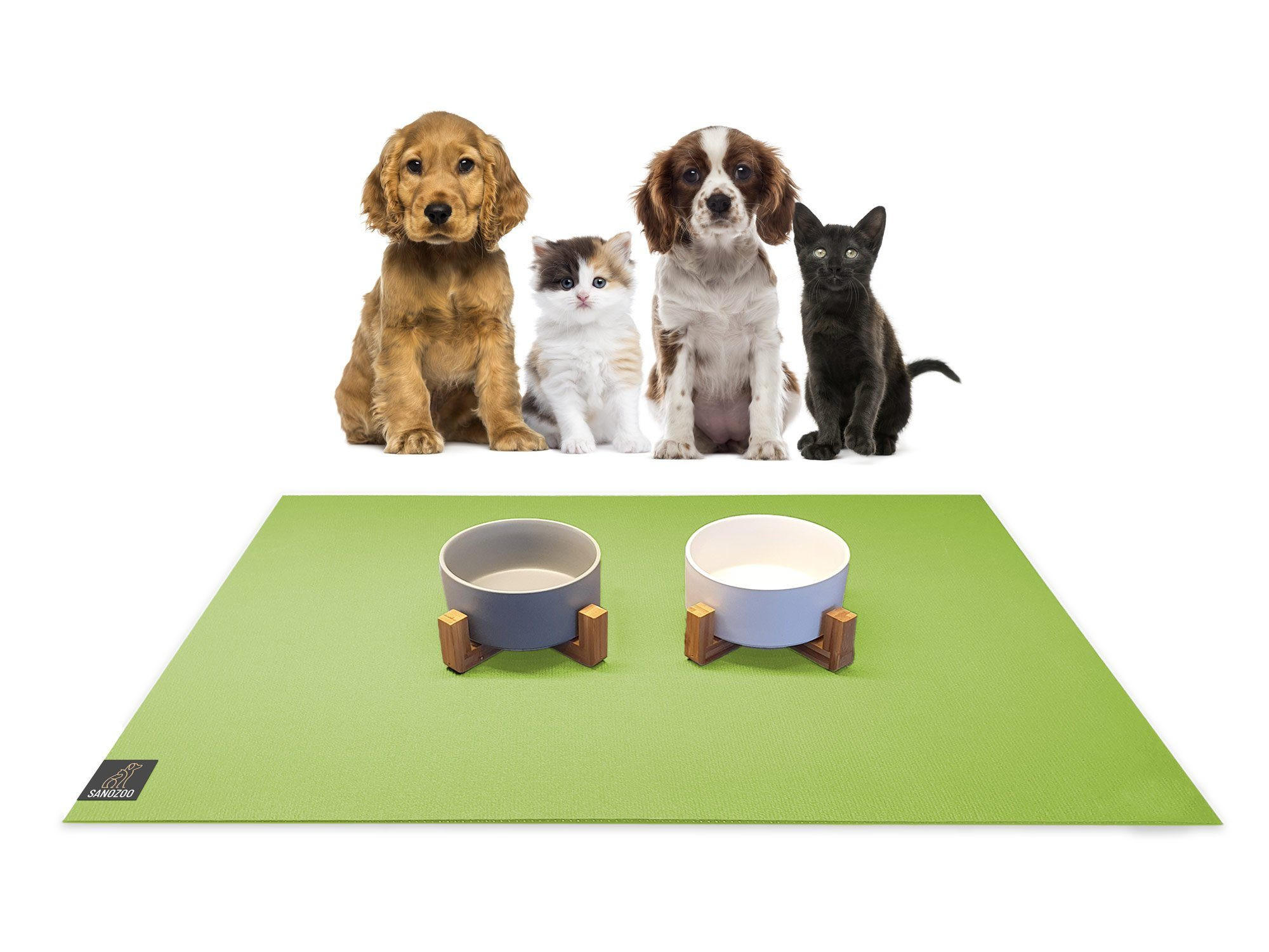 NAPFUNTERLAGE, Öko-Tex, Rechteckig Set 2x 30x40cm Grün - Grün, Textil (30/40cm) - SANOZOO