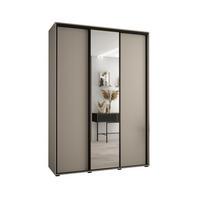 SCHWEBETÜRENSCHRANK 235,2/170/45 3-türig - Kaschmir/Schwarz, Holz/Metall (170/235.2/45cm) - MÖBEL KRYSPOL