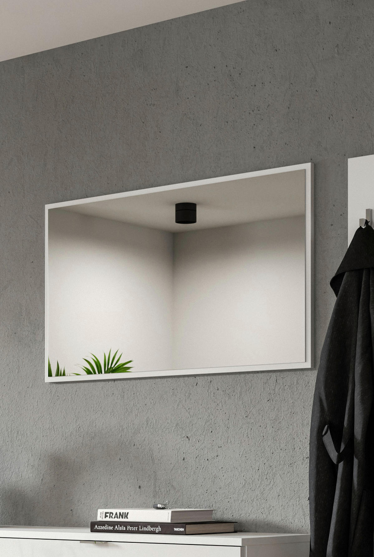 SPIEGEL Nexus (B/H/T: ca. 92/52/2 cm) in Weiß/Spiegelglas - Weiß, Glas (92/52/2cm)