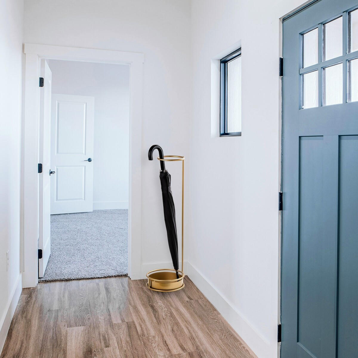 SCHIRMSTÄNDER mit runder Basis aus goldfarbenem Metall 22/22/75 cm - Goldfarben, Metall (22/75/22cm) - Calicosy