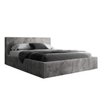 POLSTERBETT TILIA 140x200 cm Tilia 90, 34 Holzlatten, Kopfteil 95 cm - Grau, Textil (140/200cm) - Lookway