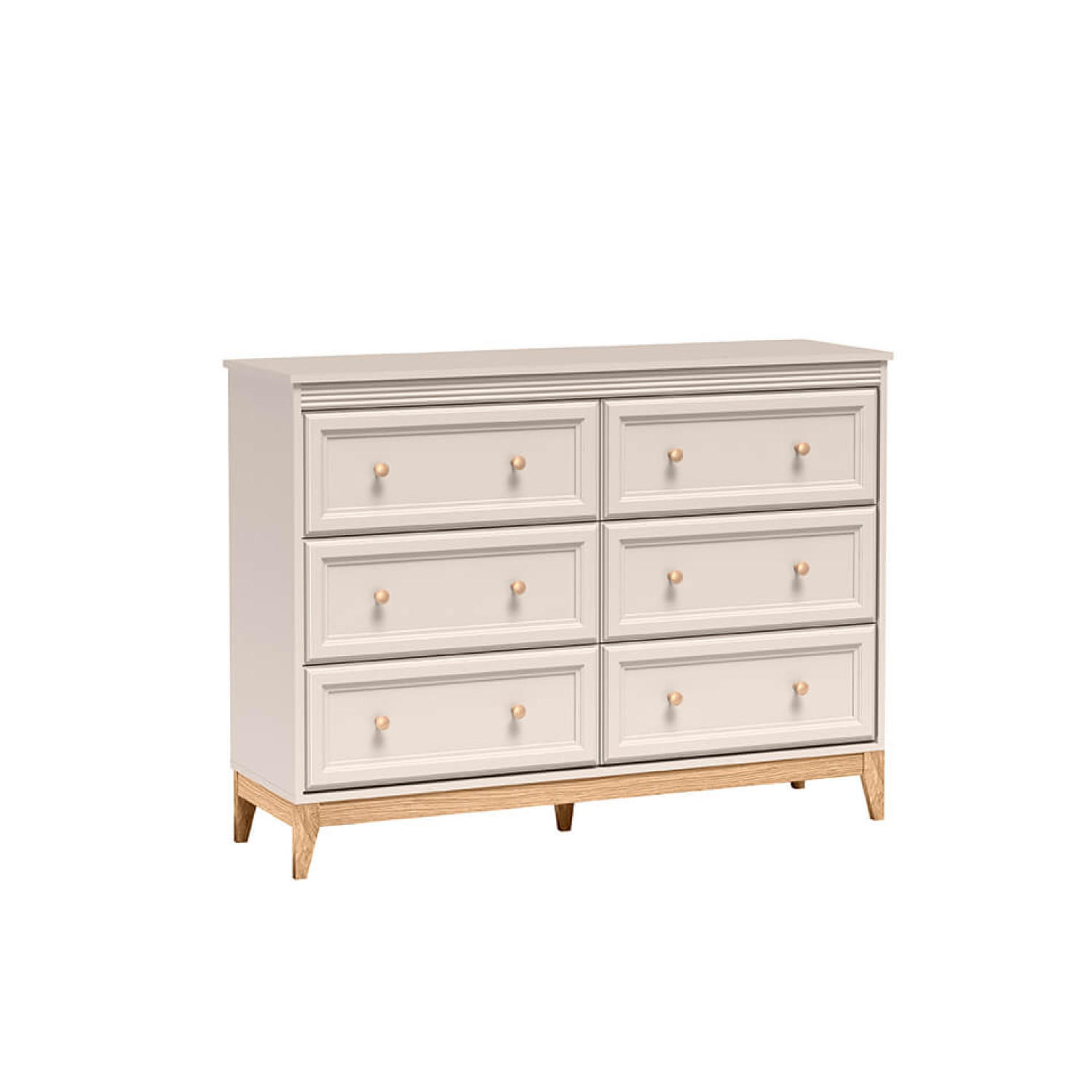 KOMMODE Windsor W-3 135,5 x 100 x 40,5 cm Kaschmir - Kaschmir/Eichefarben, Eichenholz/Holzwerkstoff (135.5/100/40.5cm) - Koseto