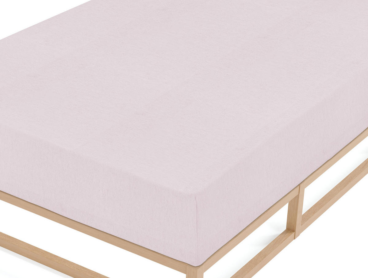 SPANNBETTTUCH Biber Melange UNI rose, 140x200 cm - 160x200 cm - Rosa, Textil (160/200cm) - biberna