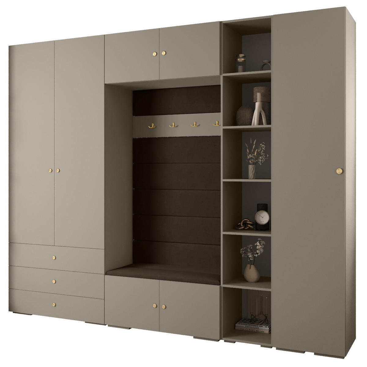 GARDEROBEN-SET 236,7/290/47 - Kaschmir/Goldfarben, Holz/Metall (290/236.7/47cm) - Abiks Möbel