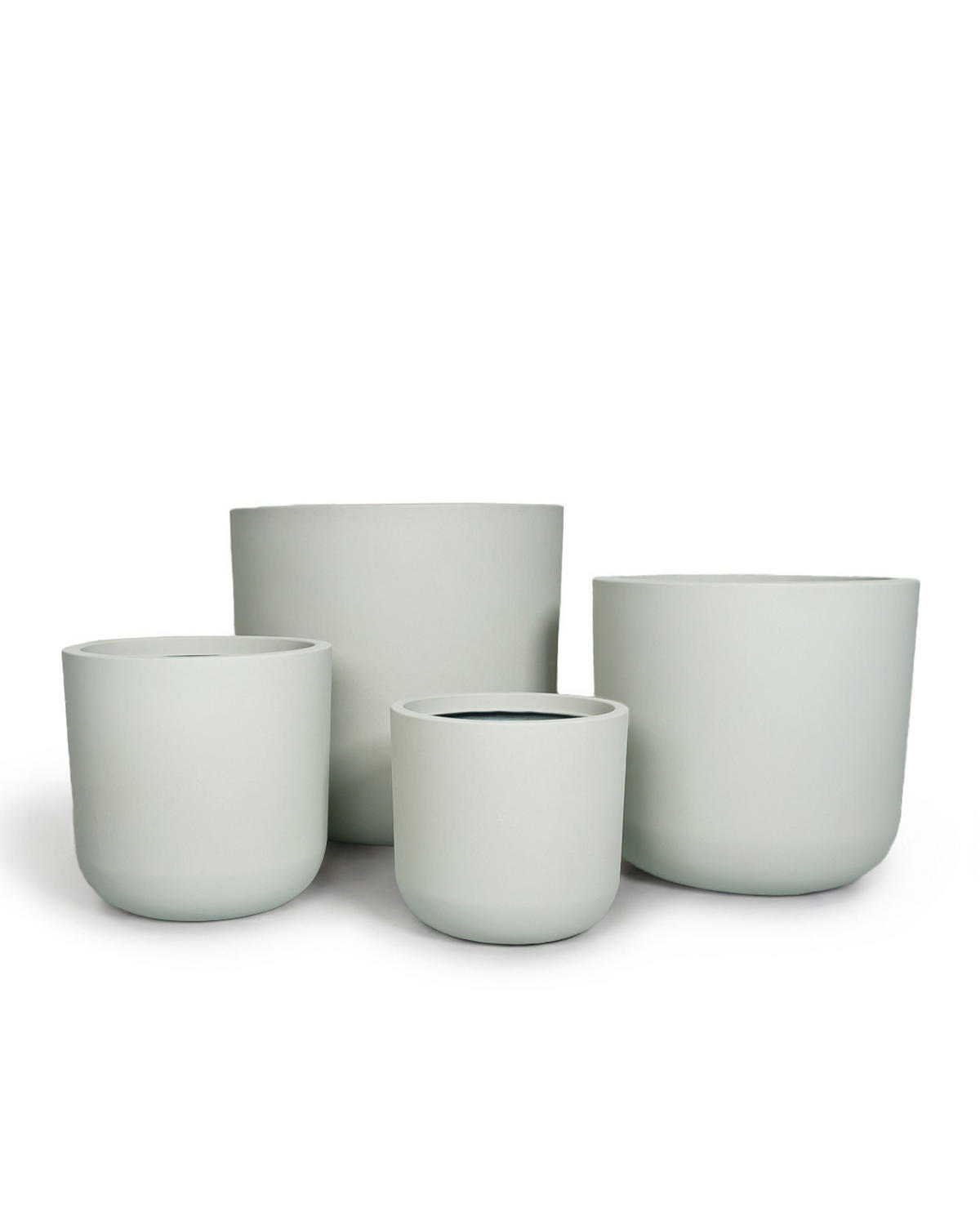 BLUMENTOPF Weiß Ecru ELEGANTE L 44x44x43 cm - Hellgrau, Kunststoff (43cm) - Mazovia