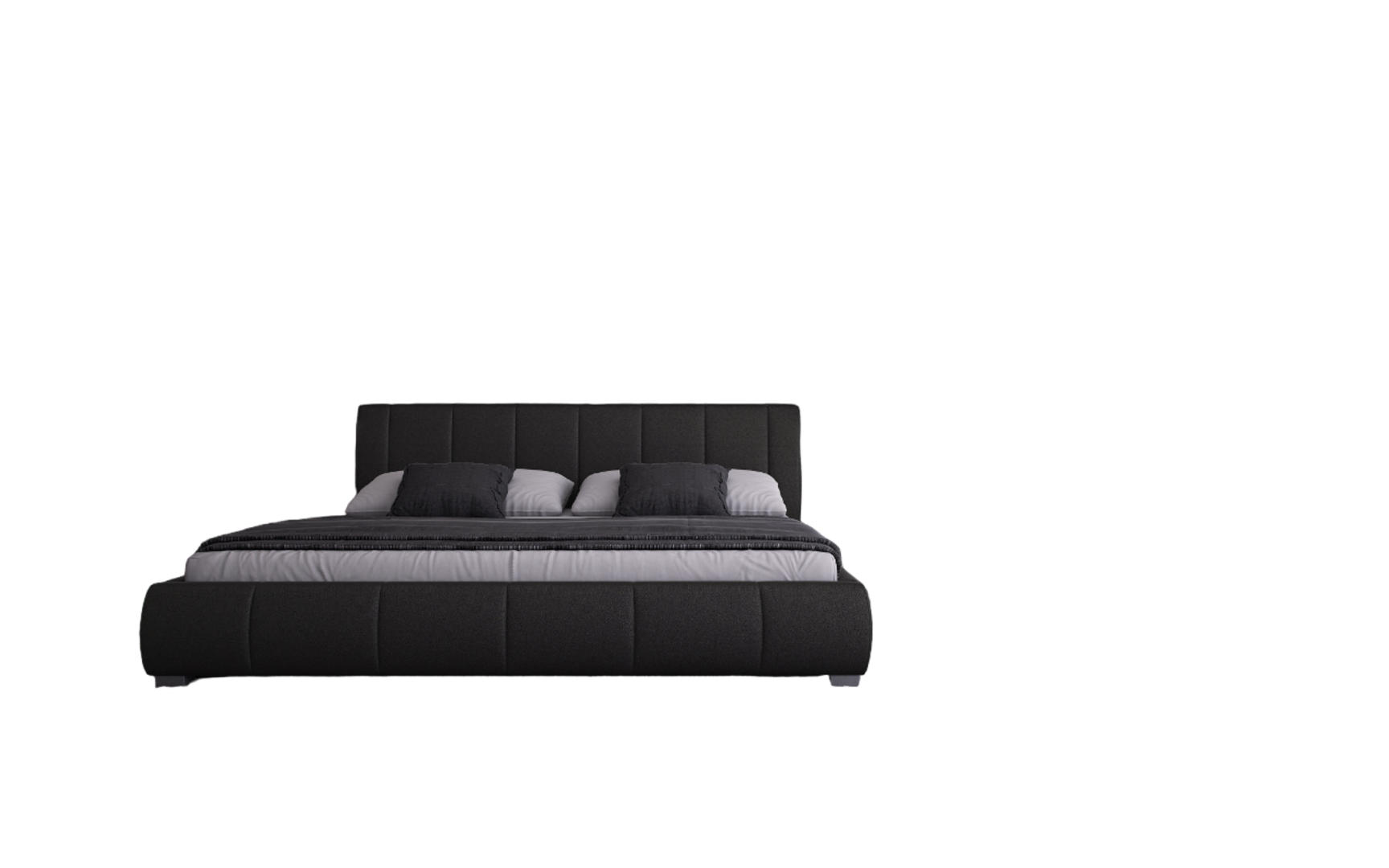 POLSTERBETT Luna 160 Schwarz - Schwarz, Leder (160/200cm) - Sedex