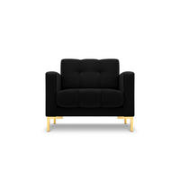 SESSEL Mamaia aus Samt schwarz - Schwarz, Textil (92/75/87cm) - Micadoni