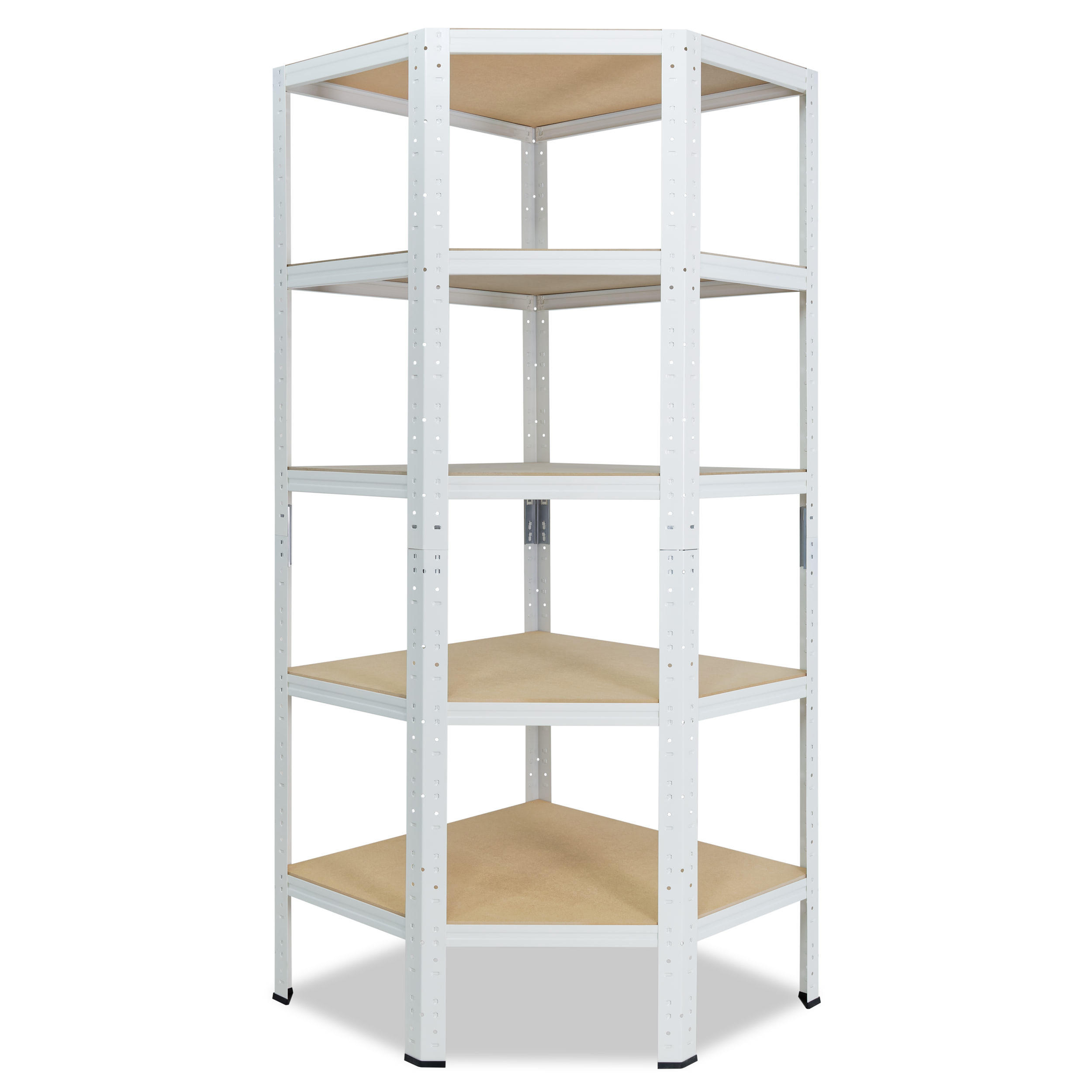 ECKREGAL HOME 180x80x50 cm in weiß mit 5 Böden und 175 kg Traglast pro Boden - Creme, Metall (80/180/50cm) - shelfplaza