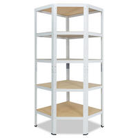 ECKREGAL HOME 180x80x50 cm in weiß mit 5 Böden und 175 kg Traglast pro Boden - Creme, Metall (80/180/50cm) - shelfplaza