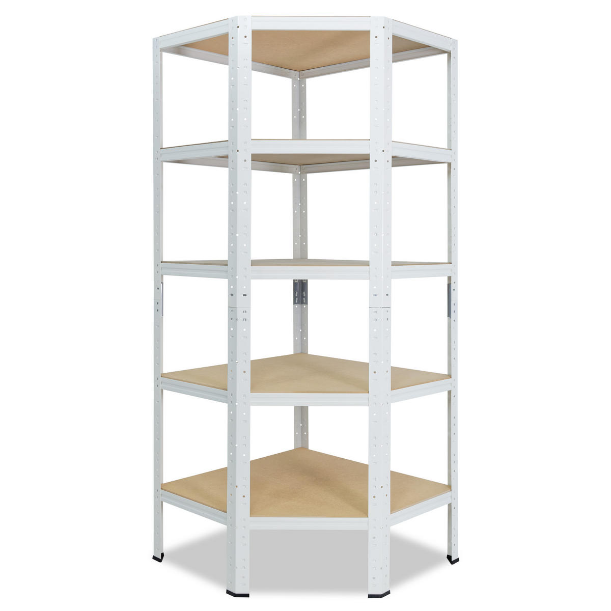 ECKREGAL HOME 180x80x50 cm in weiß mit 5 Böden und 175 kg Traglast pro Boden - Creme, Metall (80/180/50cm) - shelfplaza