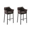 BARHOCKER 2er Set Lederlook braun - Schwarz/Braun, Textil/Metall (64/110/48cm) - CLP