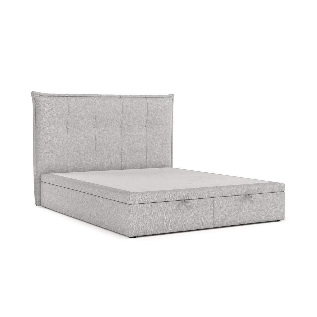 POLSTERBETT Liano mit Stauraum 140/200 cm Grau im Megan Stoff - Schwarz/Grau, Holz/Holzwerkstoff (140/200cm) - AltaBeds