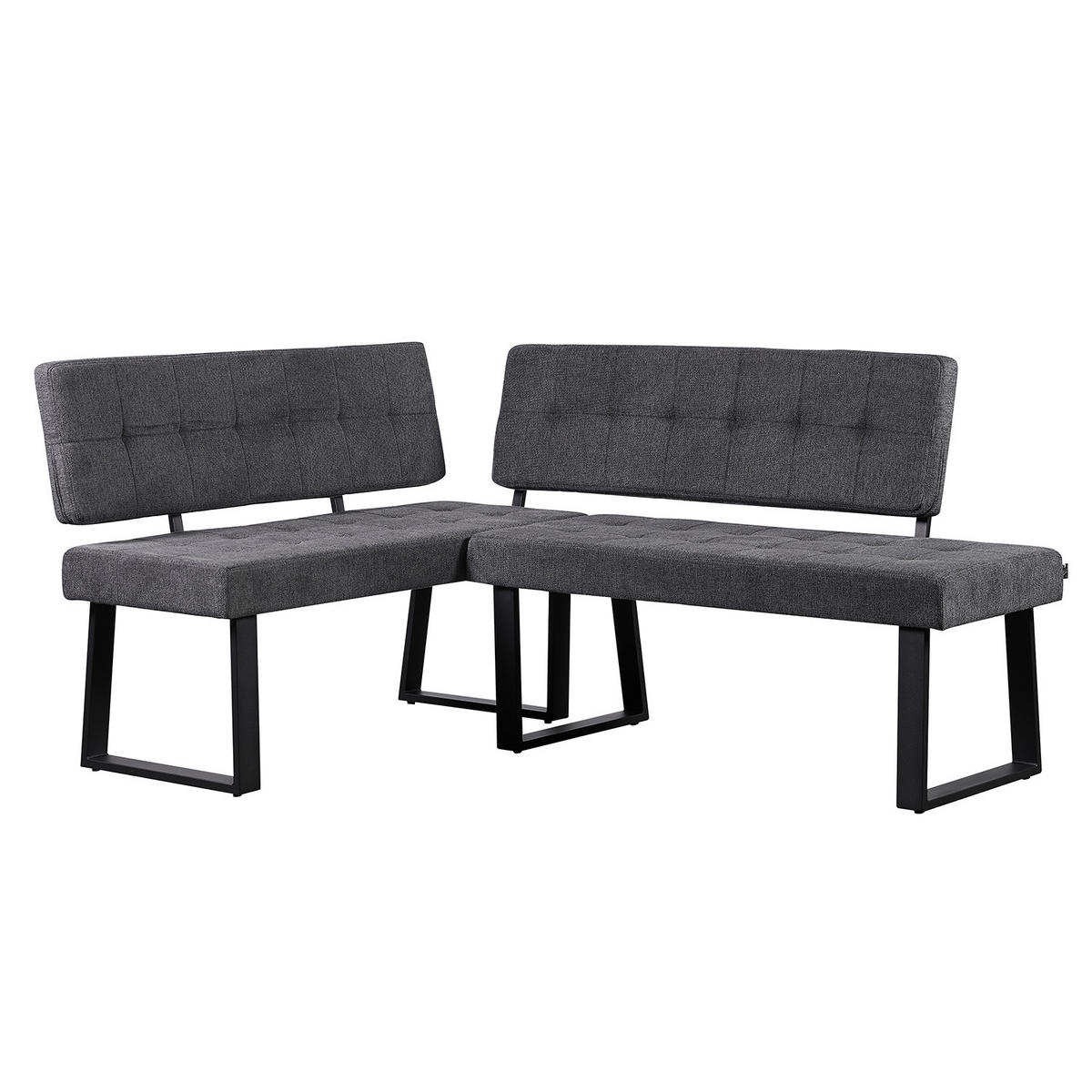 SITZBANK SIGFRID - Anthrazit, Textil/Metall (120/48/56cm) - B&D Home