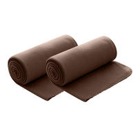 FLEECEDECKE 2er Set braun 130/160 cm Kettelrand Anti-Pilling - Braun, Textil (130/160cm) - wometo