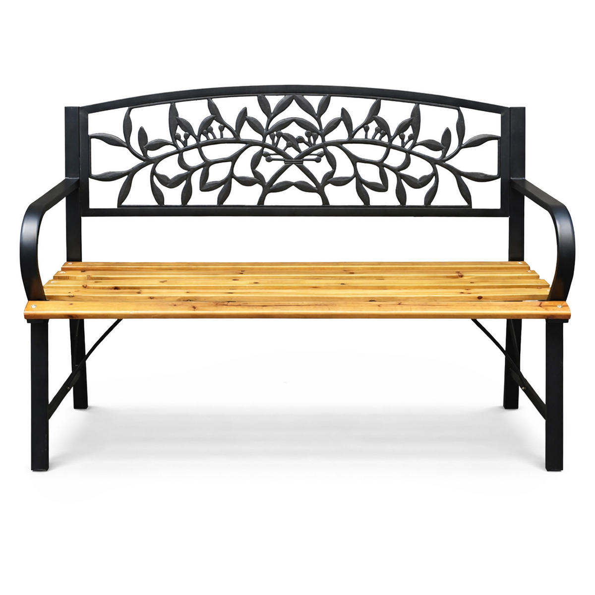 GARTENBANK REO Schwarz, Braun 118 x 87 x51,5 cm - Schwarz/Braun, Holz/Metall (118/87/51.5cm) - Akord