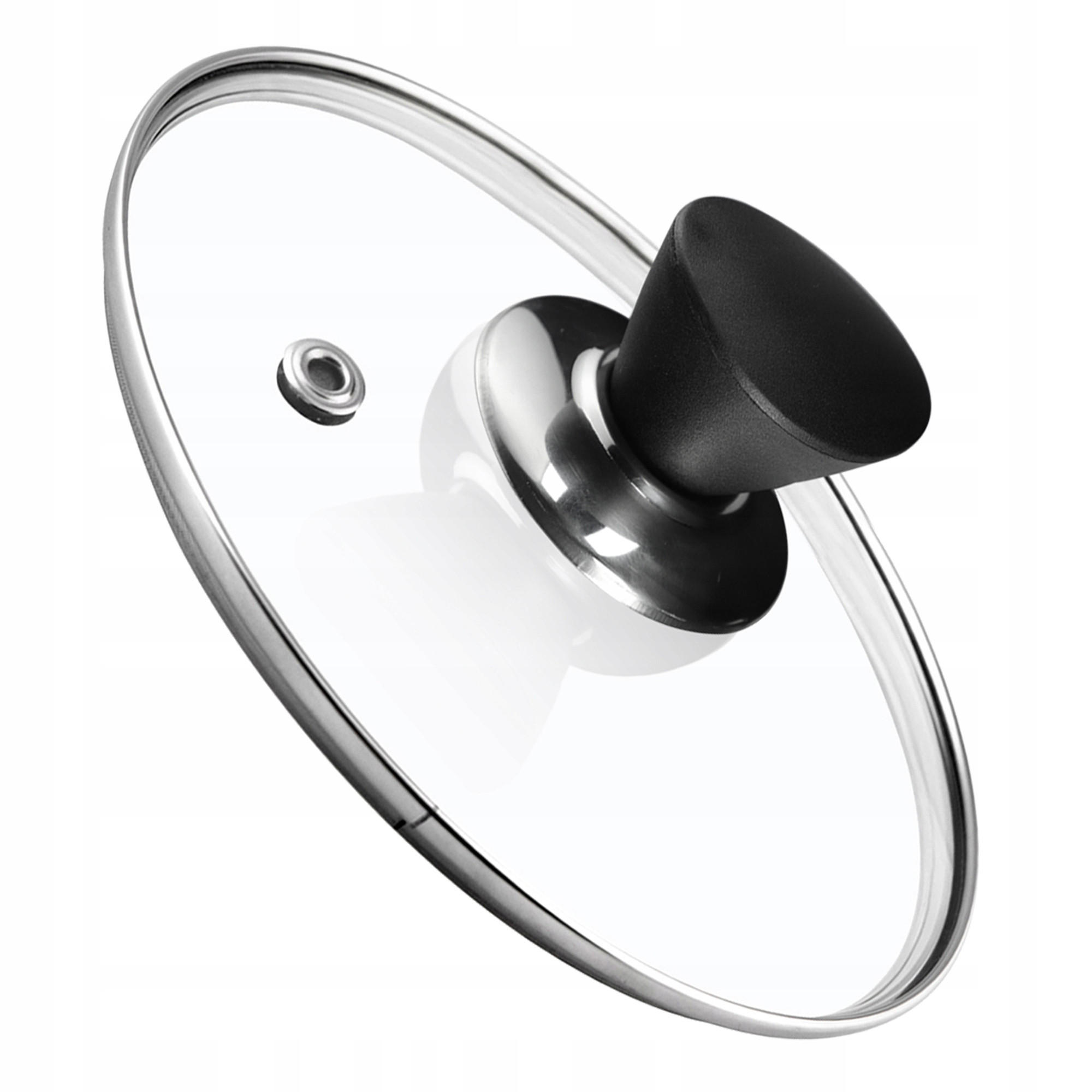 DECKEL mit schwarzem Griff, 14 cm - Transparent, Glas/Kunststoff (14cm) - KADAX