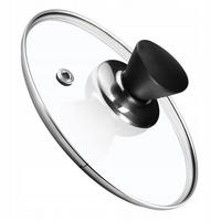DECKEL mit schwarzem Griff, 14 cm - Transparent, Glas/Kunststoff (14cm) - KADAX