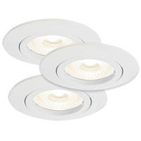 LED EINBAUSTRAHLER Metall Weiß KANT 3er Set - Weiß, Metall (8.2/8.2/9.5cm)