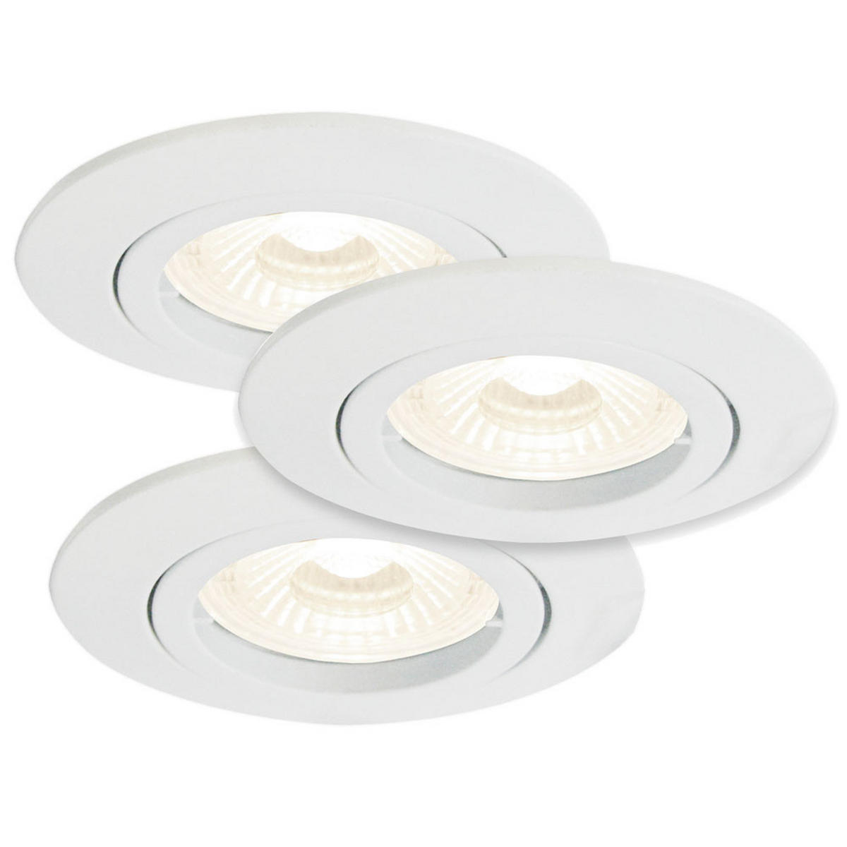 LED EINBAUSTRAHLER Metall Weiß KANT 3er Set - Weiß, Metall (8.2/8.2/9.5cm)