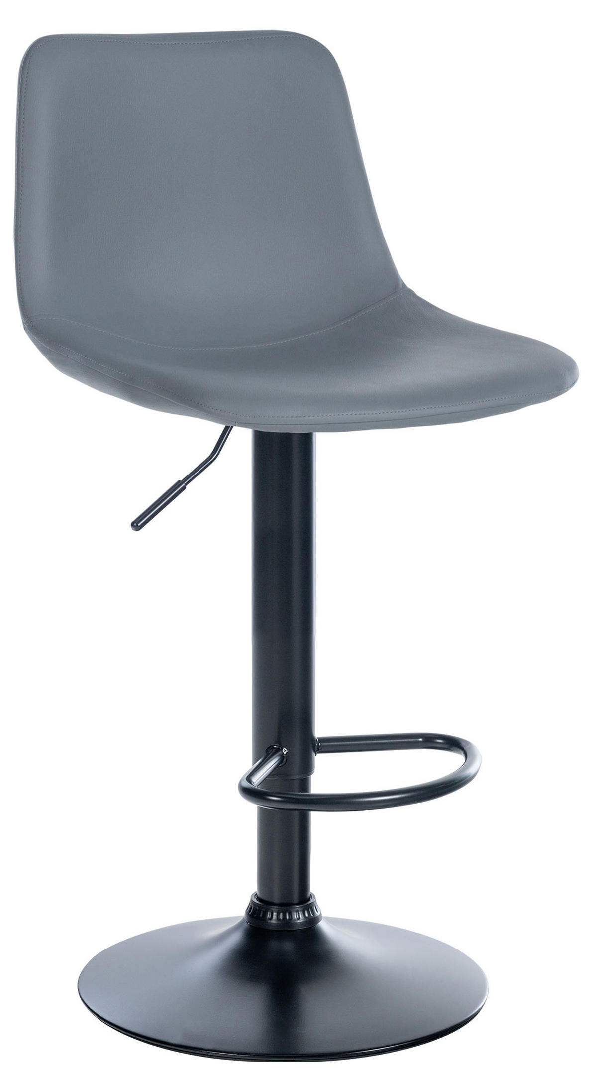 BARHOCKER Lederlook grau - Schwarz/Grau, Textil/Metall (44/88/43cm) - CLP