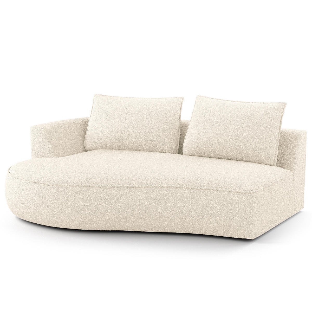 BIGSOFA - Creme/Schwarz, Kunststoff/Textil (322/82/154cm) - home24