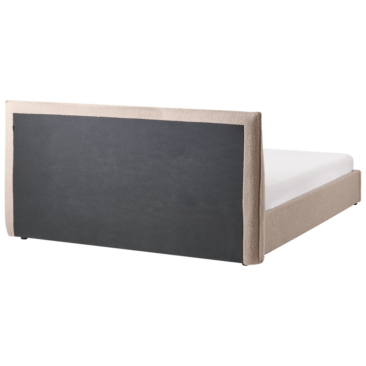 BETT mit Stauraum 180/200 cm Bouclé Taupe Lavaur - Taupe, Textil (180/200cm) - Beliani