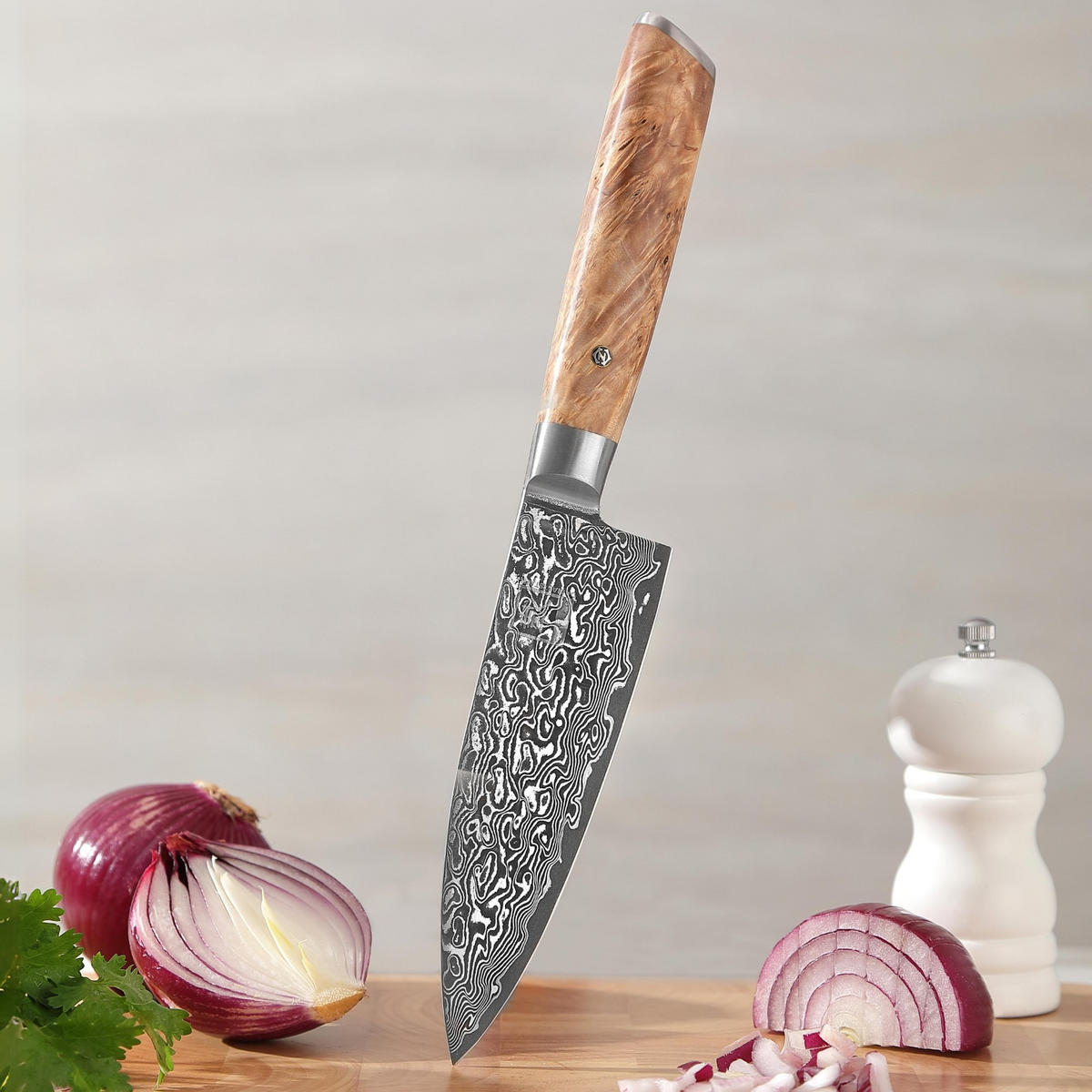 CHEFMESSER 16 cm - Birkefarben, Holz/Metall (23cm) - Zayiko