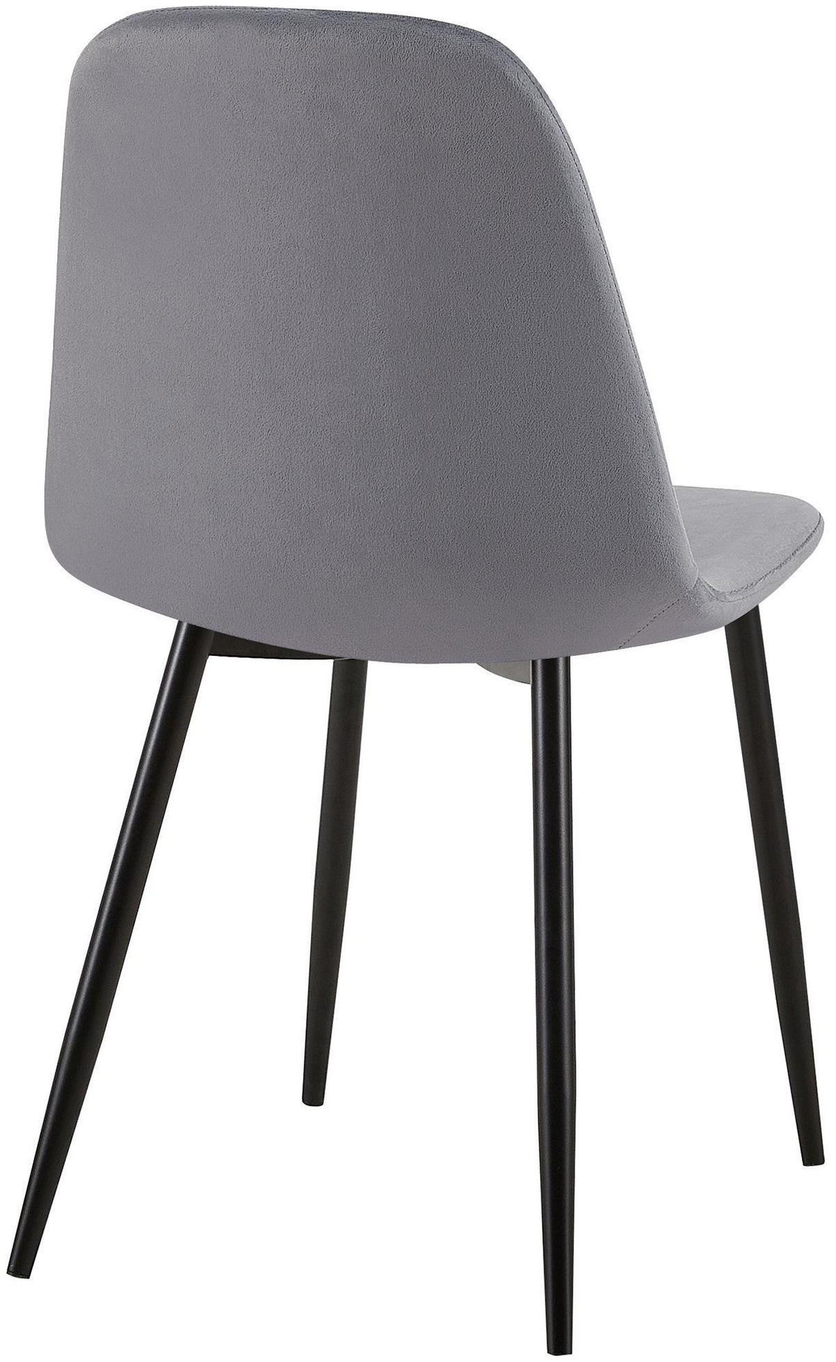 STUHL Samt Grau - Schwarz/Grau, Textil/Metall (44/88/54cm) - CLP