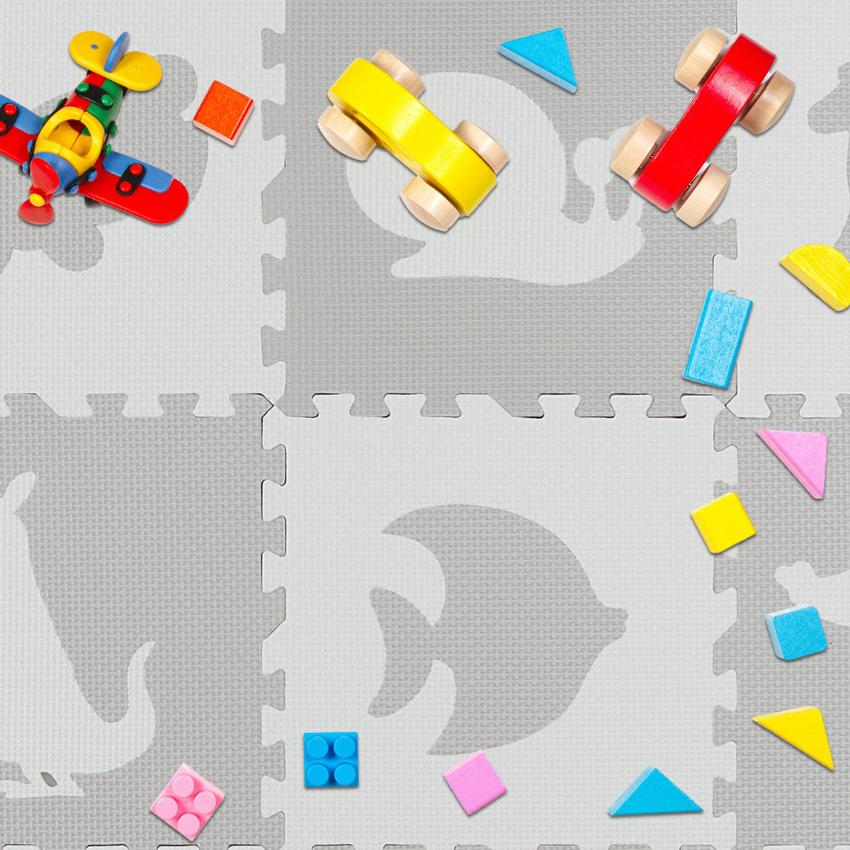 36-TLG.PUZZLEMATTE - Multicolor, Kunststoff (145/145cm) - Relaxdays