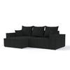 ECKSOFA SENSO mit Schlaffunktion Schwarz im Neve Stoff - Schwarz, Holz/Holzwerkstoff (255/148cm) - AltaBeds