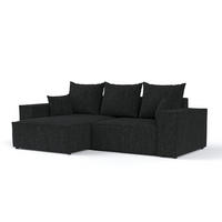 ECKSOFA SENSO mit Schlaffunktion Schwarz im Neve Stoff - Schwarz, Holz/Holzwerkstoff (255/148cm) - AltaBeds