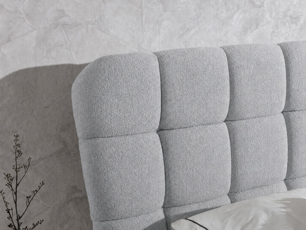 BOXBETT mit Stauraum in 120x200 cm in Hellgrau - Hellgrau, Textil (120/200cm) - Home Collective