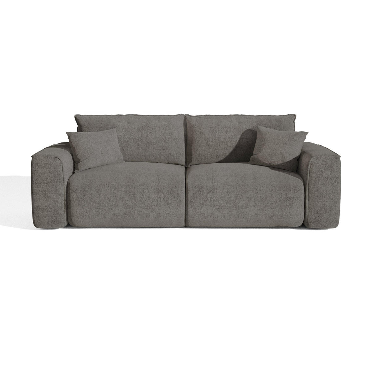 SCHLAFSOFA mit Stauraum COMO Bouclé-Stoff Graphitgrau 254cm - Dunkelgrau/Graphitfarben, Textil (254/78/95cm) - Premium Interiors