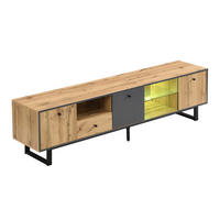 LOWBOARD DE-40606 3 Türen und 3 Fächer und 1 Schublade mit LED Holz - Naturfarben, Holzwerkstoff (190/50/40cm) - ComfortXL