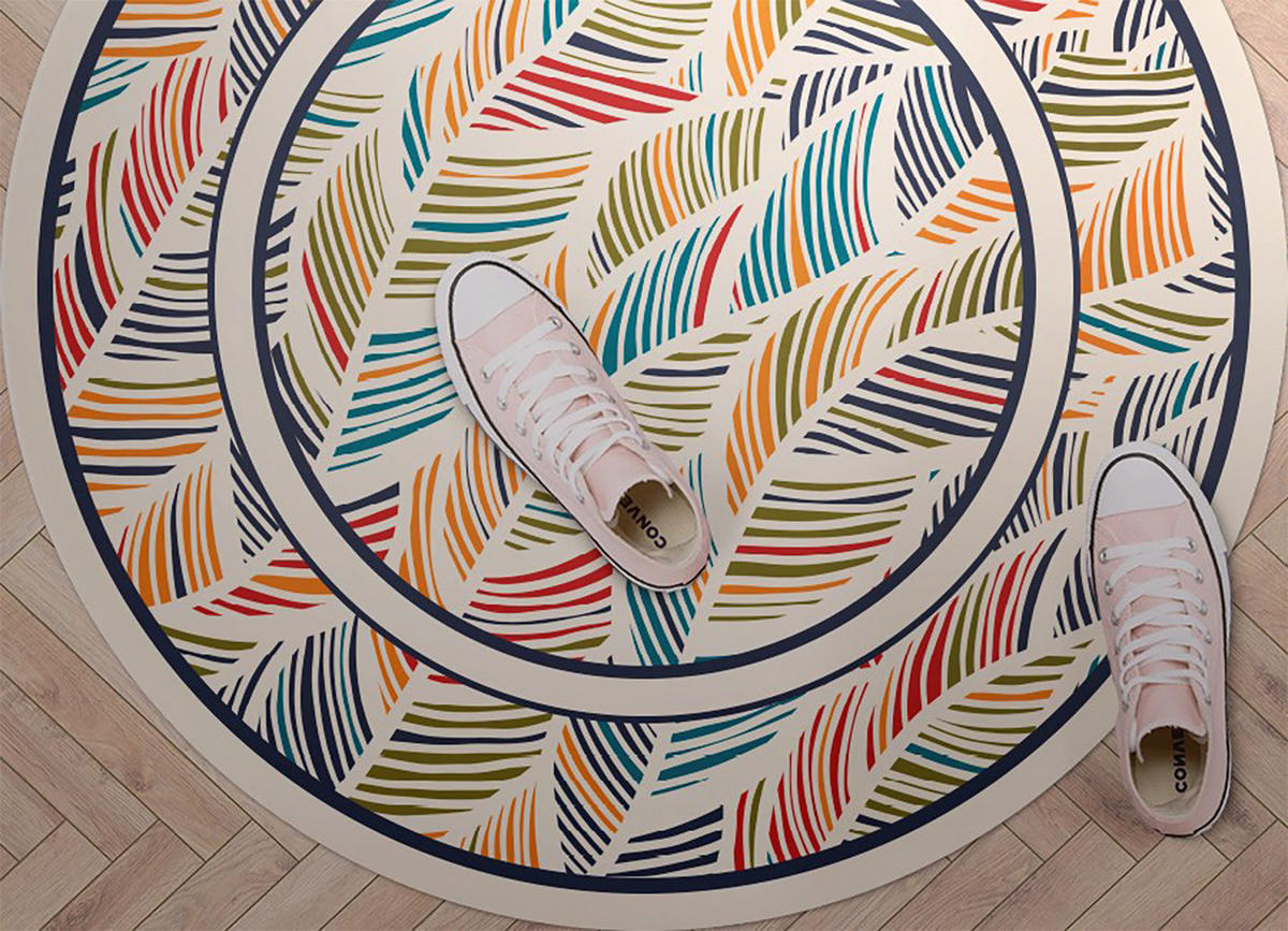 VINYL TEPPICH Ø80 cm Konturblätter - Multicolor, Kunststoff (80/80cm) - TULUP