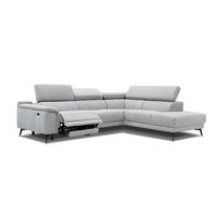 ECKSOFA FIERO 5-Sitzer mit 1 Relaxfunktion, hellgrau - Hellgrau, Holzwerkstoff/Textil (290/228cm) - Courtois Laville