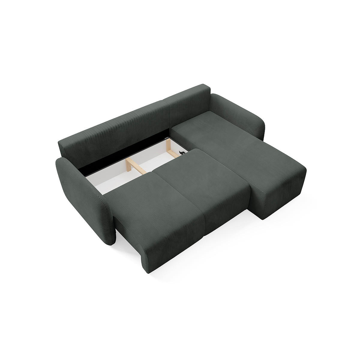 KUTNA GARNITURA Dora 3 mjesta Tamnosiva - siva, drvo (245/185cm) - Petits-meubles