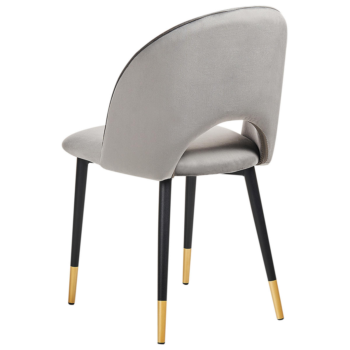 STUHL 2er-Set Samtstoff Grau Magalia - Grau, Textil/Metall (47/84/45cm) - Beliani