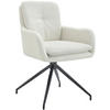 ESSZIMMERSTUHL Stoff Creme - Creme/Schwarz, Textil/Metall (58/85/63cm) - CLP