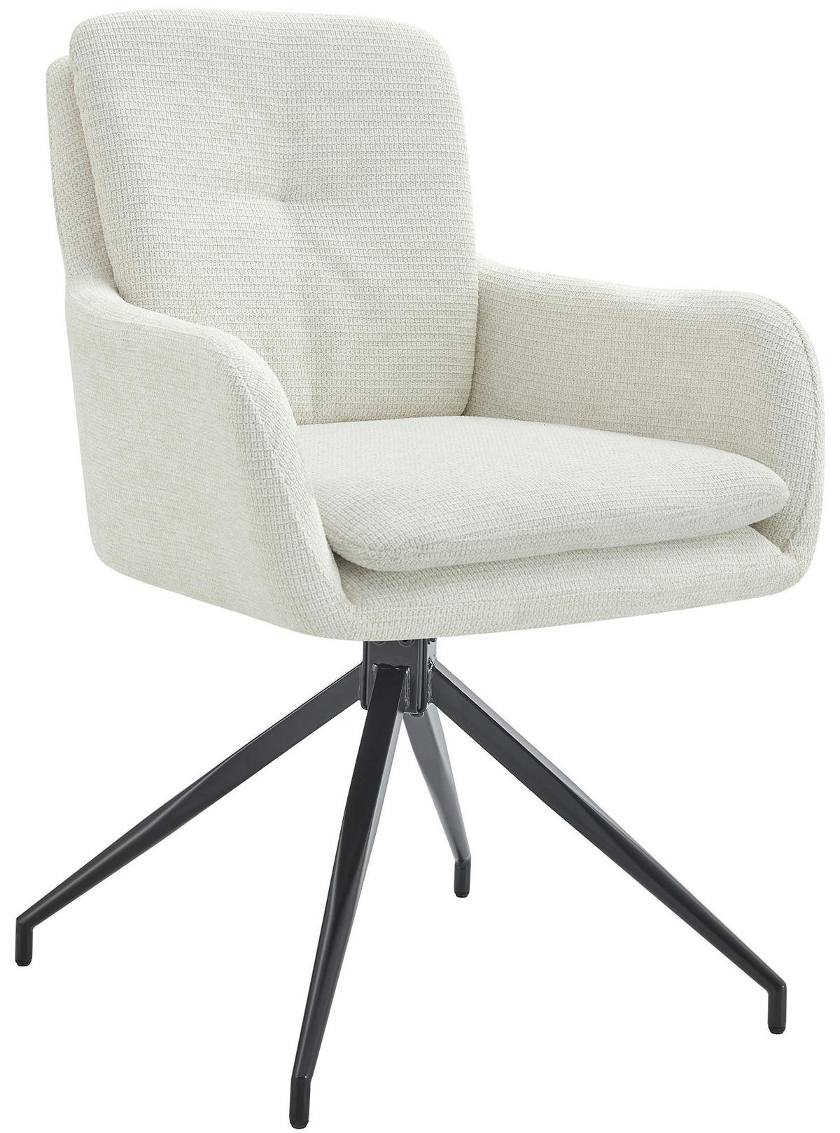 ESSZIMMERSTUHL Stoff Creme - Creme/Schwarz, Textil/Metall (58/85/63cm) - CLP