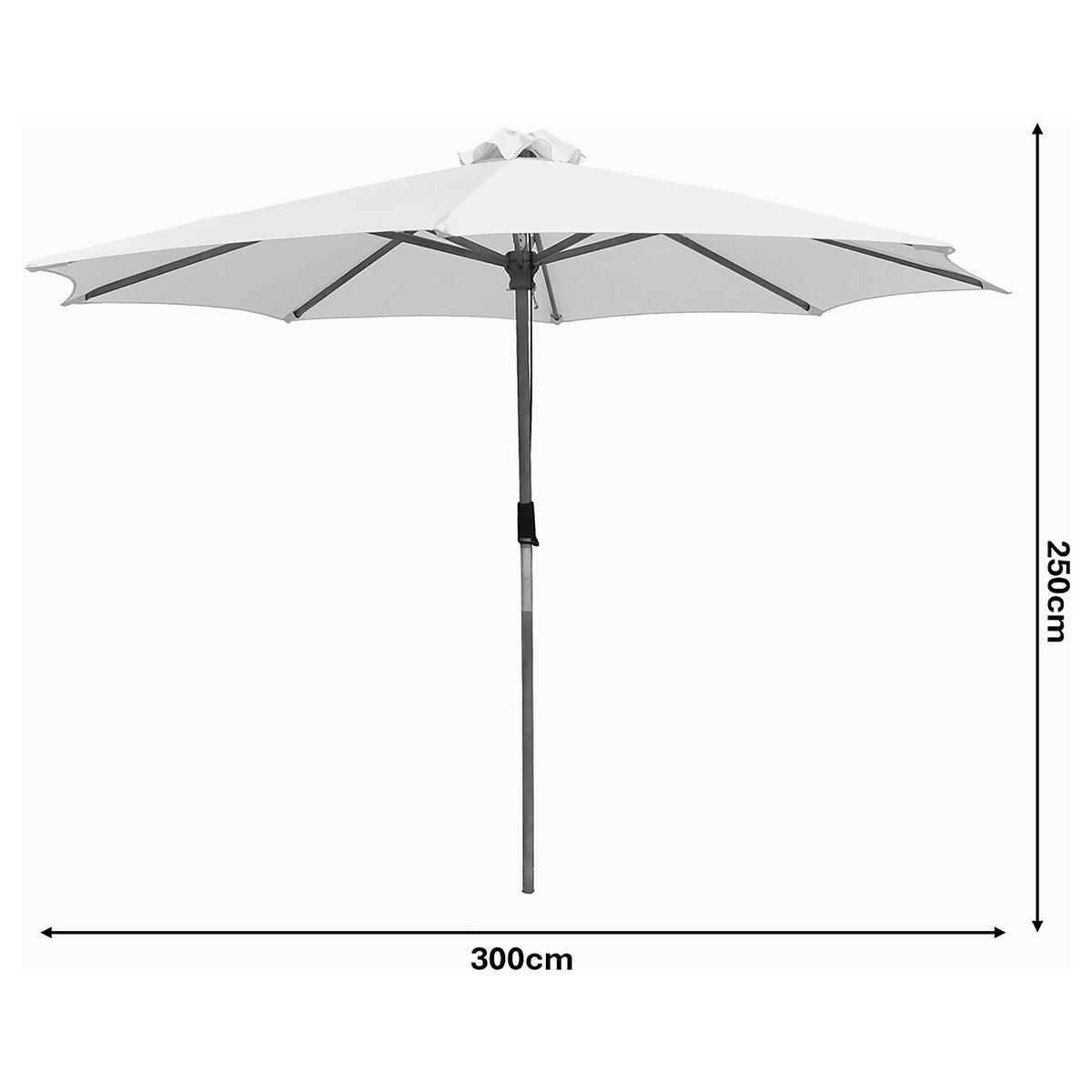 SONNENSCHIRM - Eukalyptus massiv / Polyester - Terracotta, Holz/Textil (300/300cm) - home24